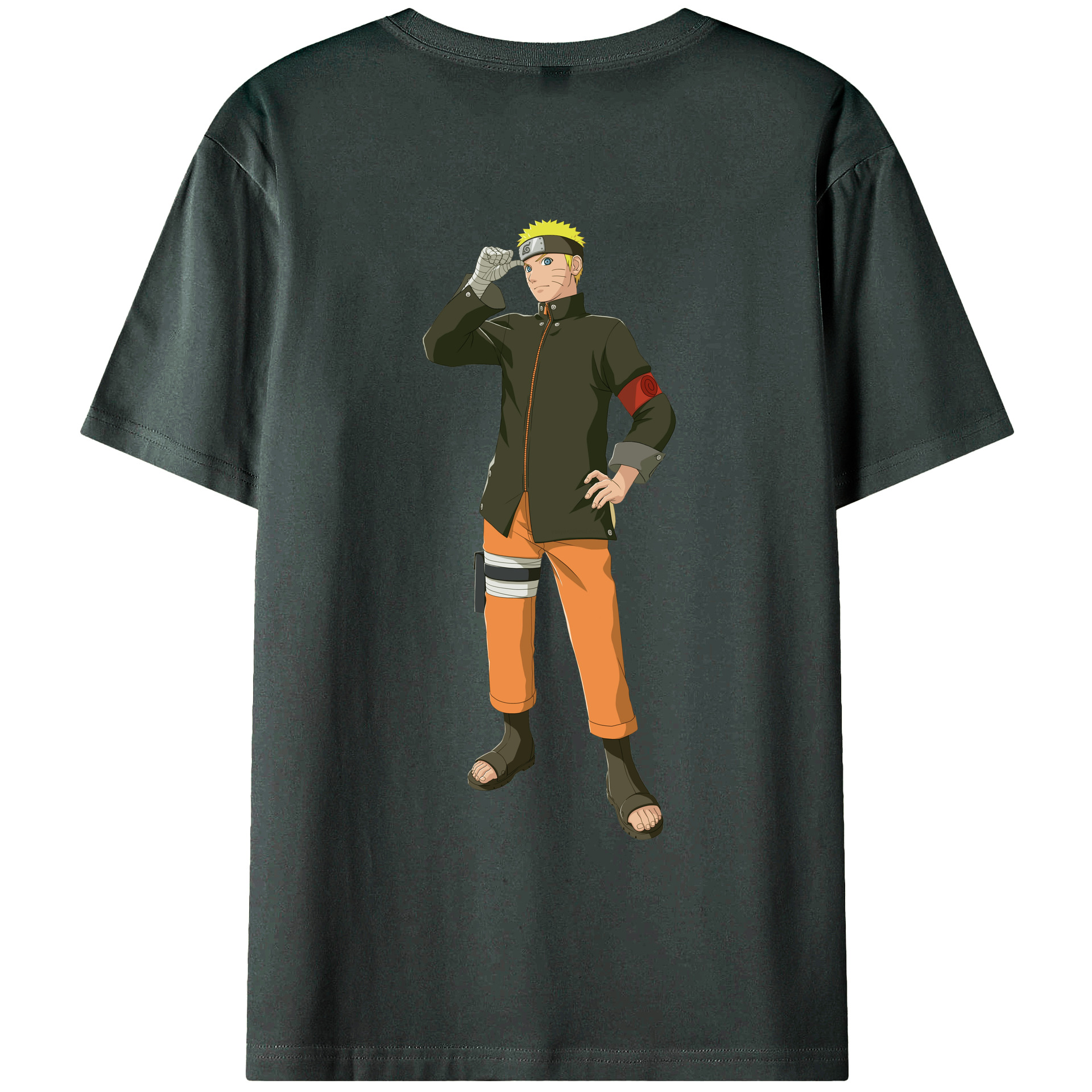 （画像用） NARUTO -ナルト- うずまき ナルト Uzumaki Naruto 綿100％ メンズ半袖Tシャツ（バックプリント） 通気性